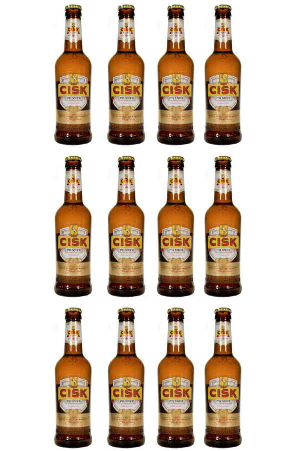 12 Cisk Pilsner Premium Bier in der Flasche, 0,33l – Bild 2