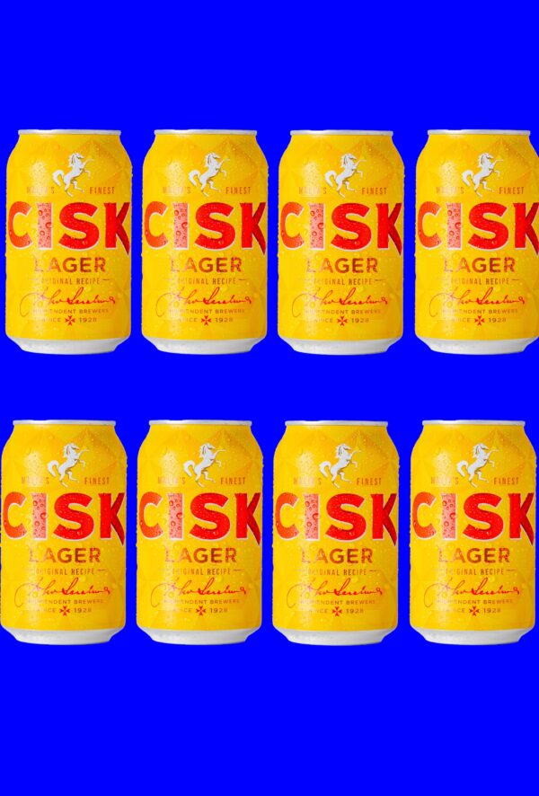 8 Cisk Lager-Bier in der Dose, 0,33l